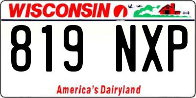 WI license plate 819NXP