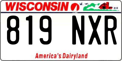 WI license plate 819NXR