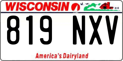 WI license plate 819NXV