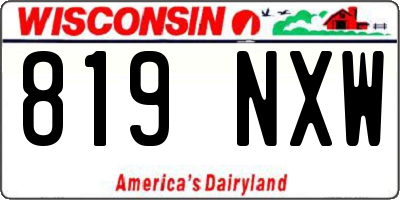 WI license plate 819NXW