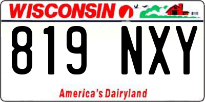 WI license plate 819NXY
