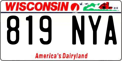 WI license plate 819NYA