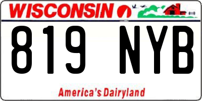 WI license plate 819NYB