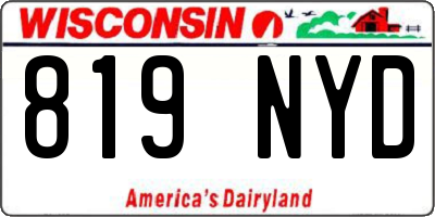 WI license plate 819NYD