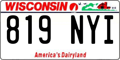 WI license plate 819NYI