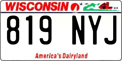 WI license plate 819NYJ