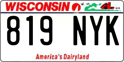 WI license plate 819NYK