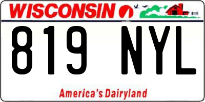WI license plate 819NYL