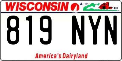 WI license plate 819NYN