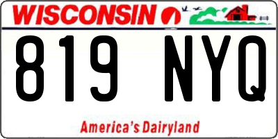 WI license plate 819NYQ