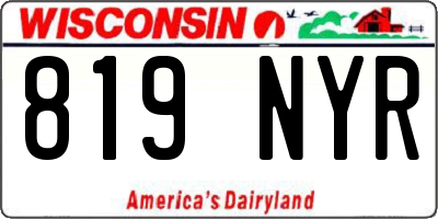 WI license plate 819NYR