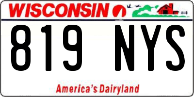 WI license plate 819NYS