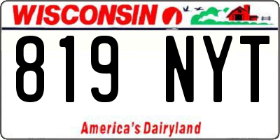 WI license plate 819NYT