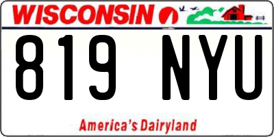 WI license plate 819NYU
