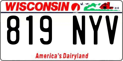 WI license plate 819NYV