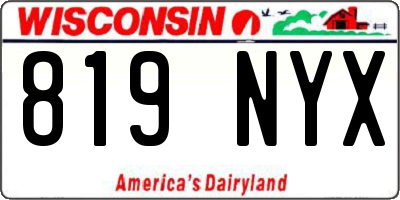 WI license plate 819NYX