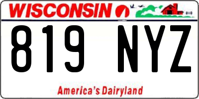 WI license plate 819NYZ