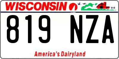 WI license plate 819NZA