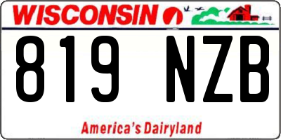 WI license plate 819NZB
