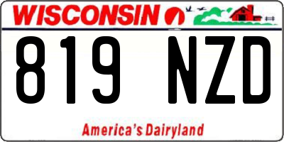 WI license plate 819NZD