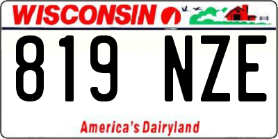 WI license plate 819NZE