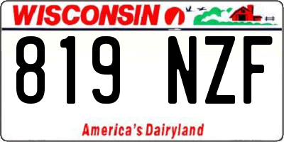 WI license plate 819NZF