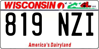 WI license plate 819NZI