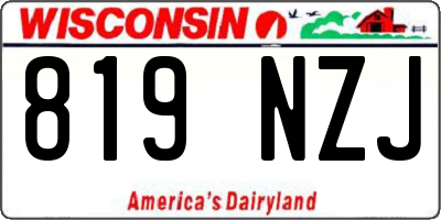 WI license plate 819NZJ
