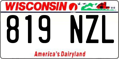 WI license plate 819NZL