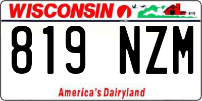 WI license plate 819NZM