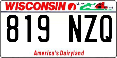 WI license plate 819NZQ
