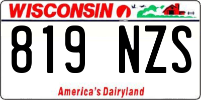 WI license plate 819NZS