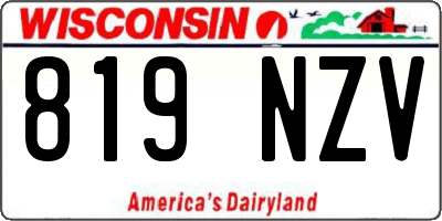 WI license plate 819NZV