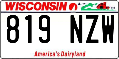 WI license plate 819NZW