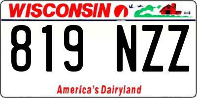 WI license plate 819NZZ