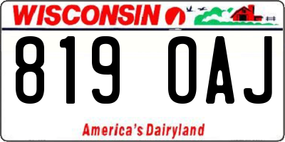 WI license plate 819OAJ