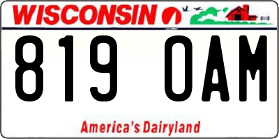 WI license plate 819OAM