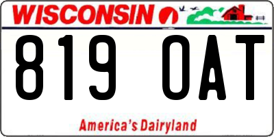 WI license plate 819OAT