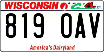 WI license plate 819OAV