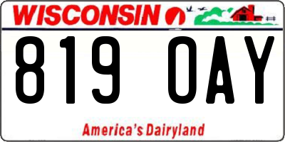 WI license plate 819OAY