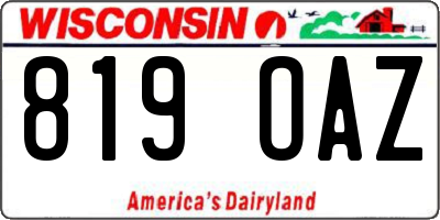 WI license plate 819OAZ