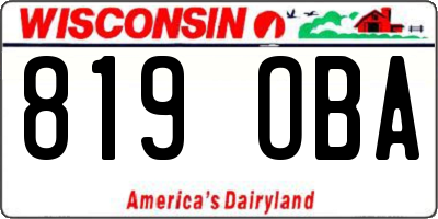 WI license plate 819OBA