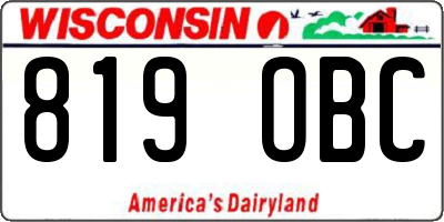 WI license plate 819OBC