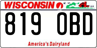 WI license plate 819OBD
