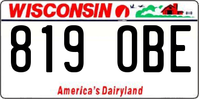 WI license plate 819OBE