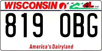 WI license plate 819OBG