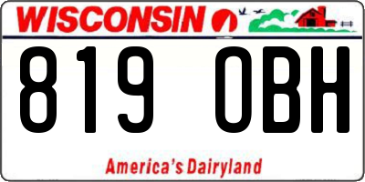 WI license plate 819OBH