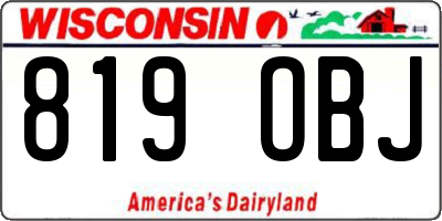 WI license plate 819OBJ