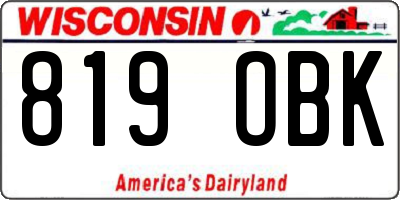 WI license plate 819OBK