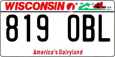 WI license plate 819OBL